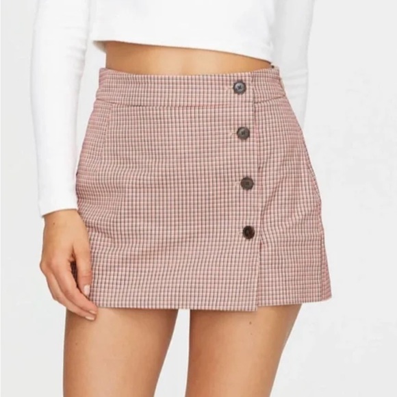 Aritzia Sunday Best Heather Skort in Coral/Tan Plaid Size 0 - Picture 1 of 9
